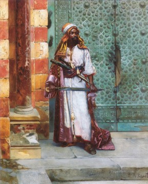 スタンディングガード アラビアの画家 ルドルフ・エルンスト Oil Paintings